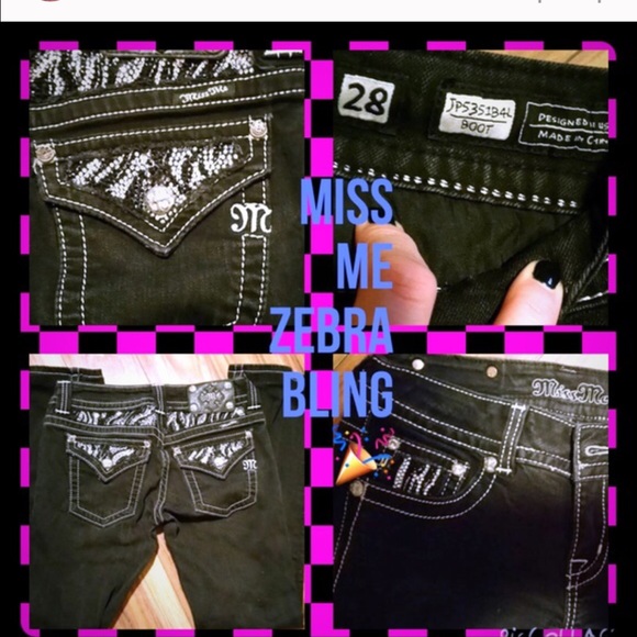 RARE- 🎉♏️iss ♏️e black zebra bootcut sz28 x 30🎉 - Picture 2 of 4